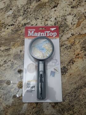 Carson Cspt90 Pt-90 2x Magnitop Lighted Table-top Magnifier With Built-in 4x Spot Lens