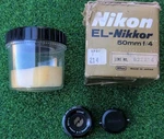 Nikon El-nikkor 50MM F/4 Darkroom Photo Enlarger Lens In Case W/ Box 822214. Fixed Price $46.00.