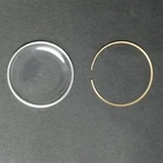 Omega Nos Plastic Crystal Glass Golden Ring Signed With Logo 32 Mm AHS165ARB1. Fixed Price $45.00.