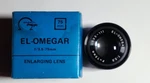 El-omegar Cat. No. 455-111 75MM Enlarging Lens Aperture Range F/3.5 W/box. Fixed Price $22.95.