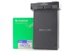 Mint Fuji Instant Film Back Holder PA-45 W/ Provia 100 Rdpii 4X5 Exp. 200008. Fixed Price $84.00.