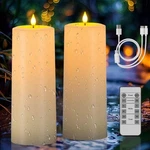 Soulbay 10" X 4" Flameless Usb Rechargeable Candles, Solar Powered Waterproof.... Fixed Price $47.69.