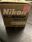 Nikon El-nikkor 50MM F/4 Enlarger Lens. Fixed Price $40.00.