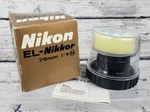 Nikon El Nikkor 75MM F/4 Enlarging Lens. Fixed Price $71.99.
