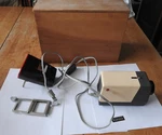 Vintage Portable Accura Slide Projector + Wood Travel Case. Fixed Price $30.00.