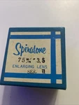 Spiratone No. 200035 Series 6 Enlarging Lens 1:3.5 F=75MM Made Japan. Fixed Price $16.50.