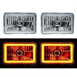 4X6" Amber Smd Led Halo Crystal Glass/metal Headlight Bulb Headlamp Pair. Fixed Price $157.21.