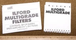 Ilford Multigrade Set Of 10 3.5 (missing No. 2 Filter). Fixed Price $19.00.