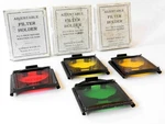 Set Of Four 3X3" Kodak Wratten Glass Filters In 1915-PATENT Holders, Boxes. Fixed Price $59.00.