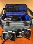 Konica FT-1 Complete Camera Kit With Zoom, Flash, Carry Bag (see Description). Fixed Price $110.00.