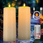 10" X 4" Flameless Usb Rechargeable Candles, Solar Powered Waterproof. Fixed Price $50.13.